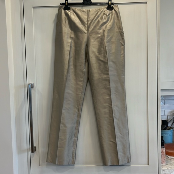 NWOT Dana Buchman silk french waisted fully lined trouser in oyster 🦪 colour - Picture 2 of 12